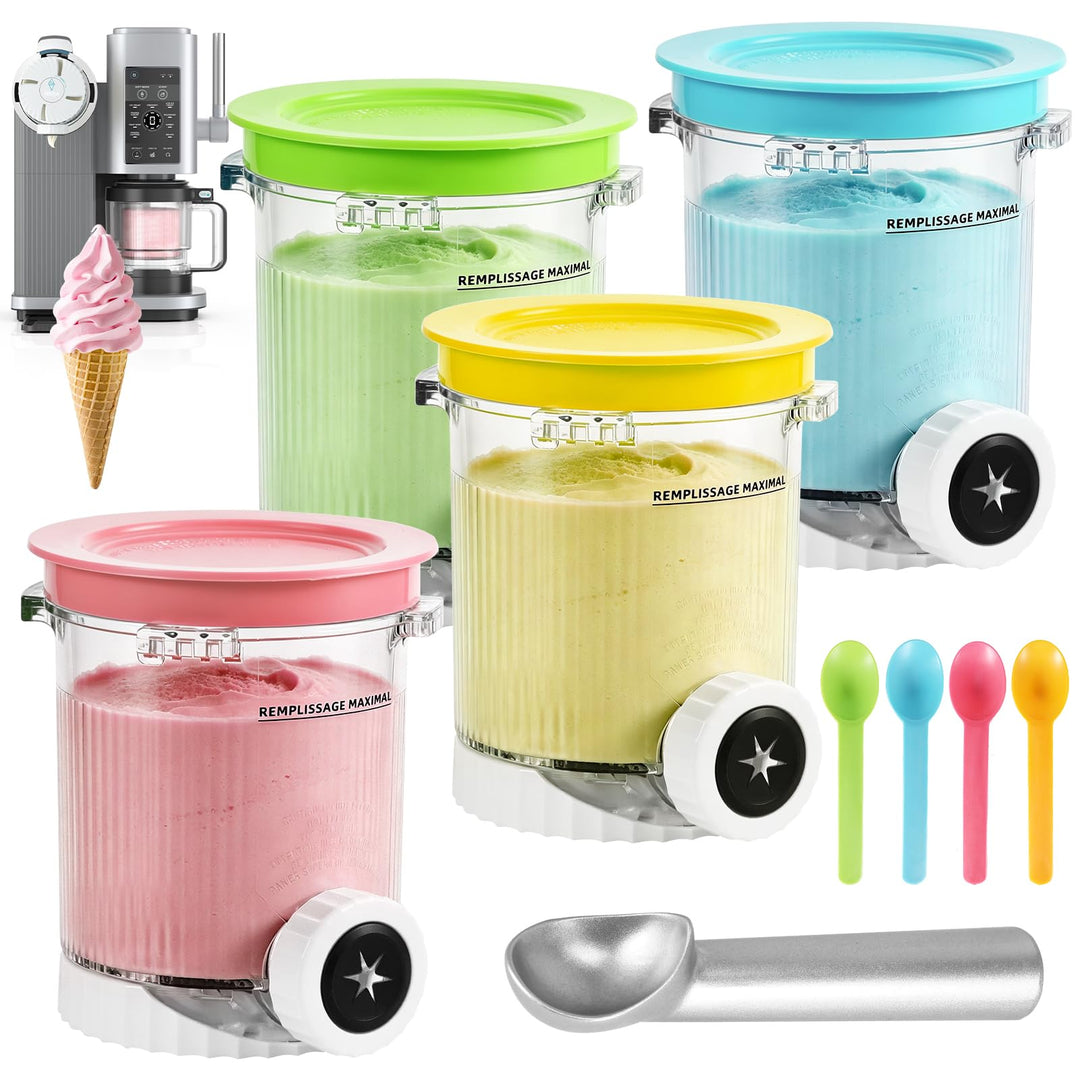 4 Stück für Ninja Creami Behälter, Behälter Kompatibel für Ninja Swirl by CREAMi, Zubehör für Modell