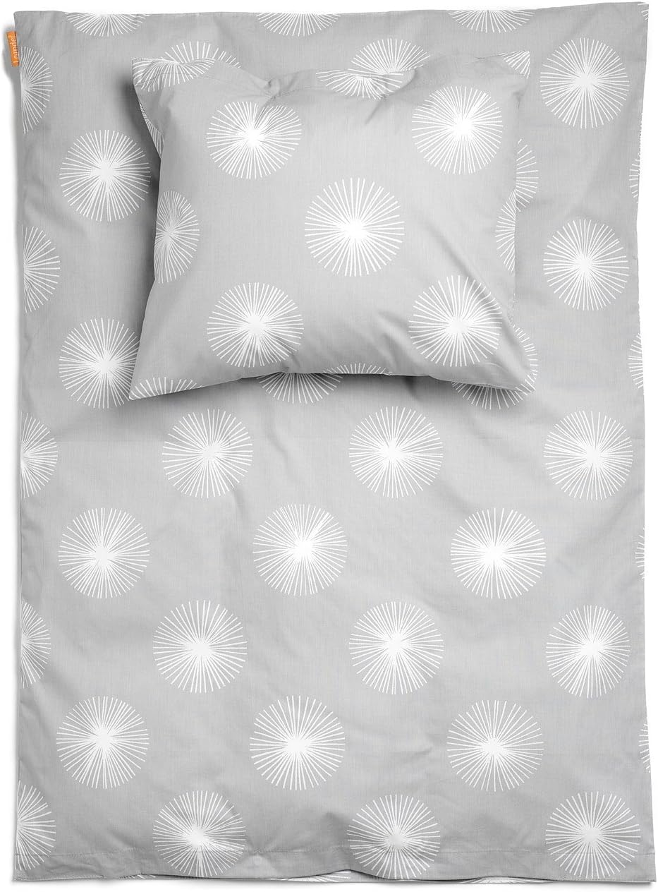 Leander Baby-Bettwäsche aus Baumwolle Flora (70x100 / 40x45) in grau/Light Grey