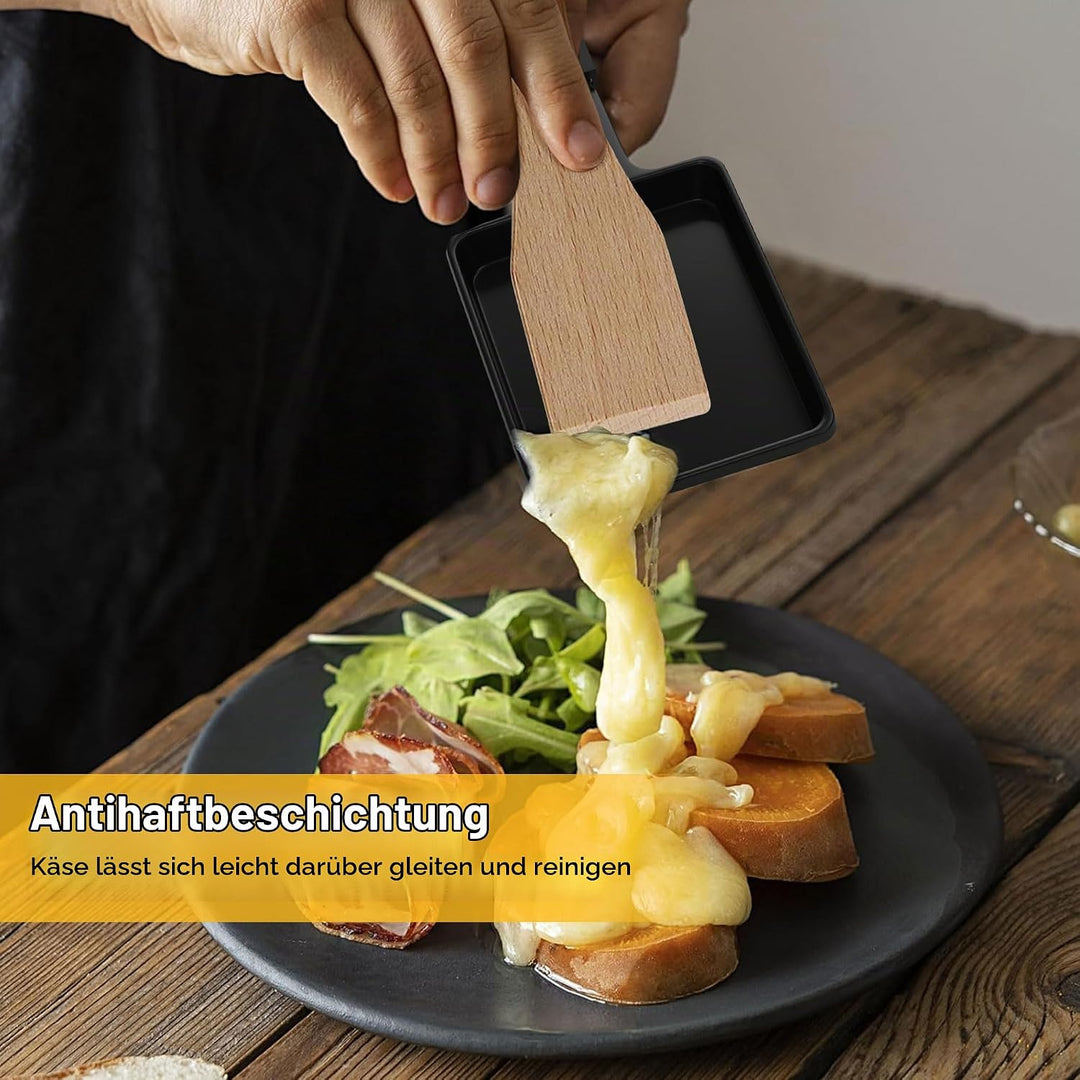 ipow Raclette Pfännchen 8 Stück, Mini Raclette Pfännchen Ersatz Antihaftbeschichtet für Raclette Zub