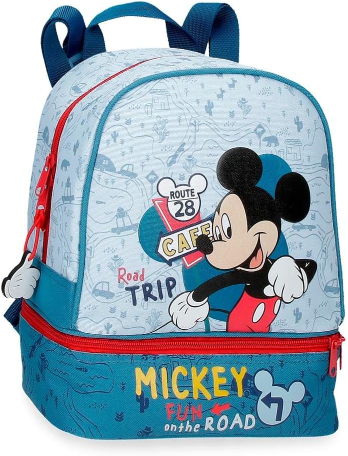 Disney Mickey Road Trip Lunchpaket Blau 23x28x13 cm Polyester 8,37L Snack-Rucksack, Snack-Rucksack