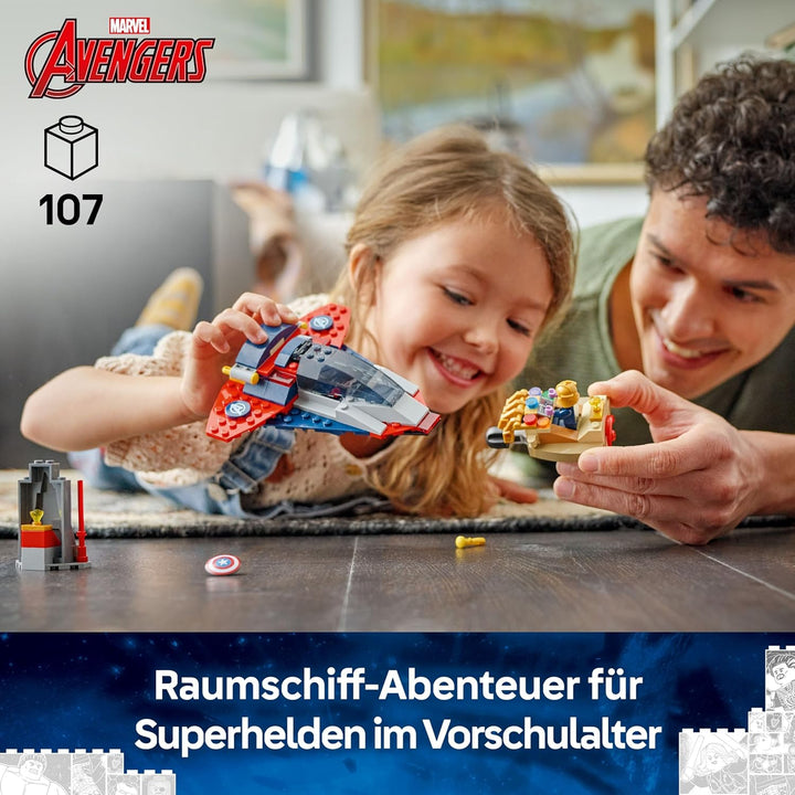 LEGO ǀ Marvel Captain America vs. Thanos - Kinder Spielzeug mit Minifiguren - Kreatives Geschenk für