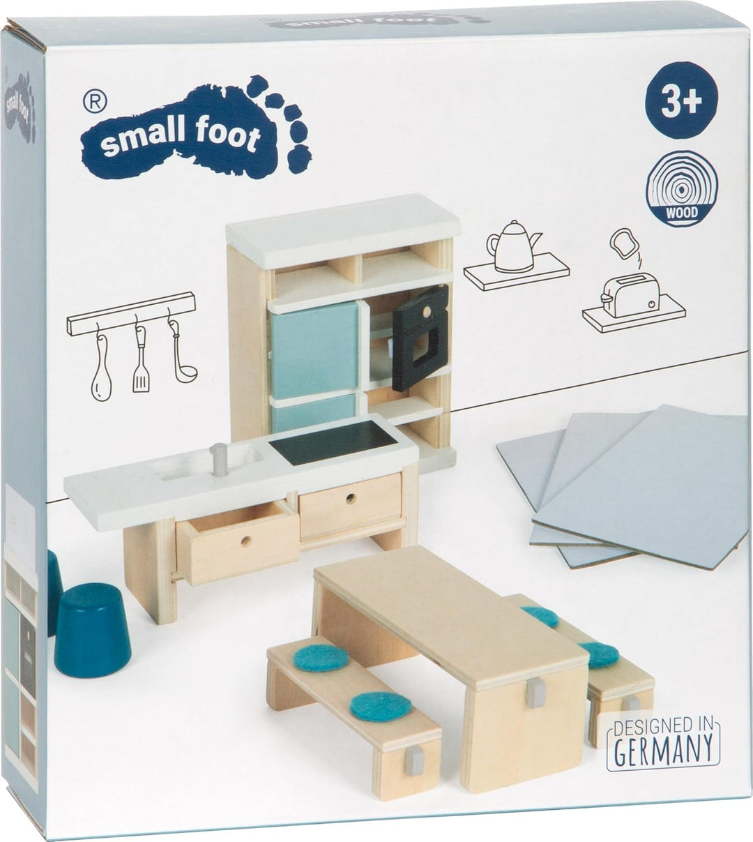 Small Foot Puppenhausmöbel Küche aus Holz, Möbel-Set für das Puppenhaus, für Kinder ab 3 Jahren, 126