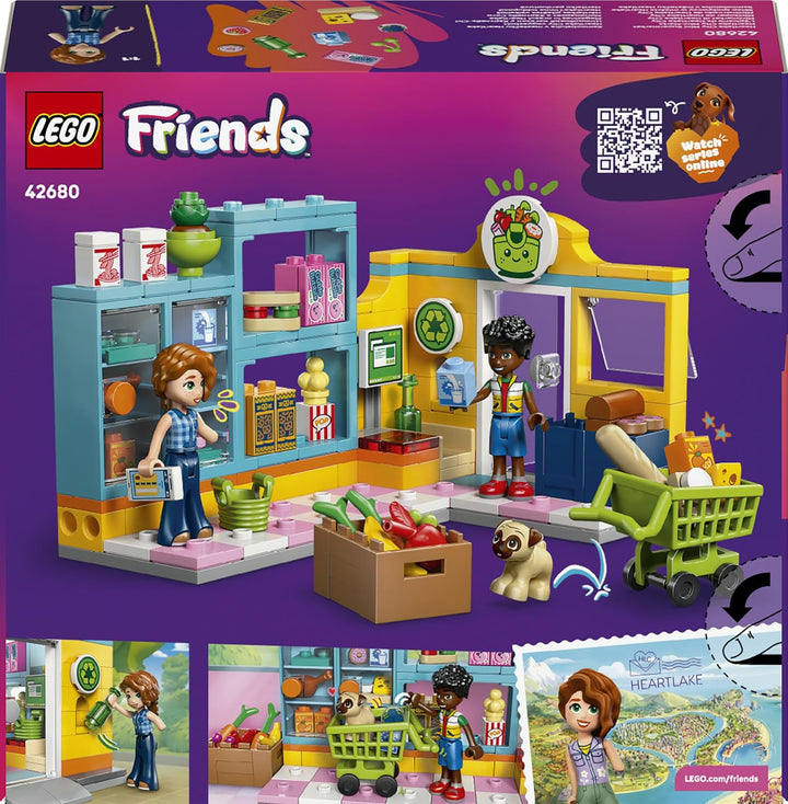 LEGO Friends Heartlake City Mini-Markt - Spielzeugladen mit 2 Mini Puppen, Hundefigur, Kasse &amp; Spiel