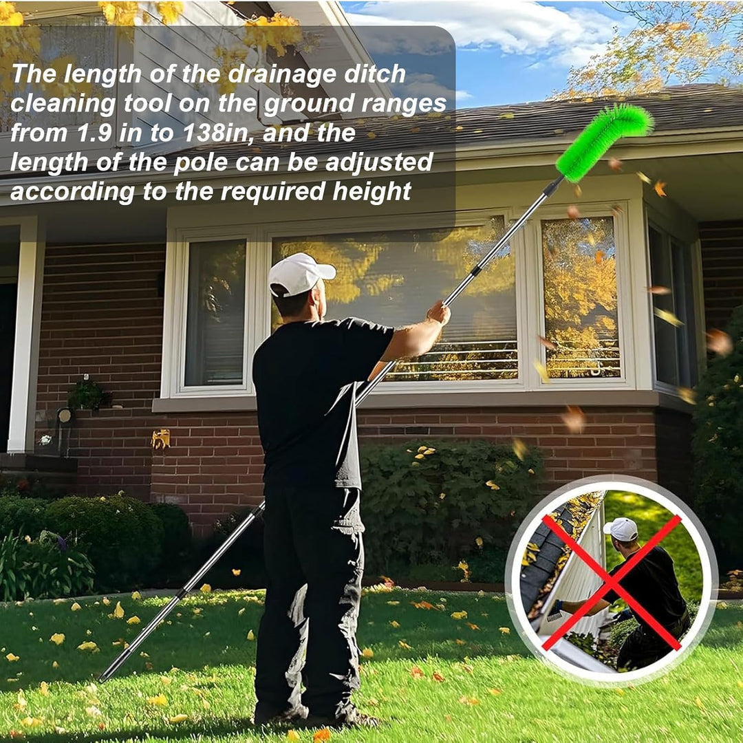 Dachrinnenreinigungswerkzeuge mit Dachrinnenbürste und Reinigungslöffel Schaufel 2 in 1 Dachrinnenre