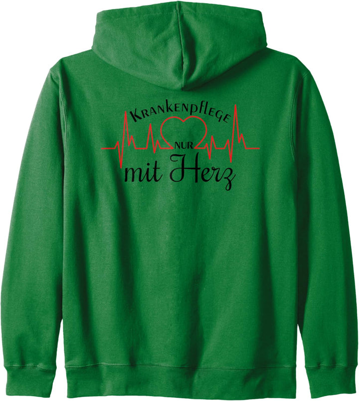 Herzkurve - Krankenpflege nur mit Herz 1 - Fan Fun Kapuzenjacke