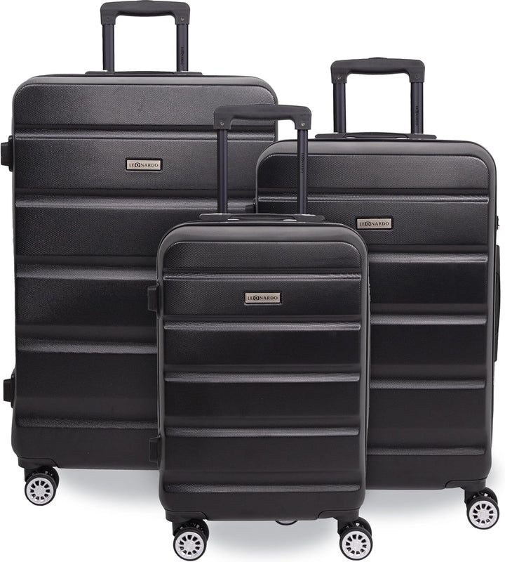 Leonardo® Kofferset 3 teilig | Koffer mit TSA-Schloss | Reisekoffer | Reisetasche mit 4 Doppelten Ro