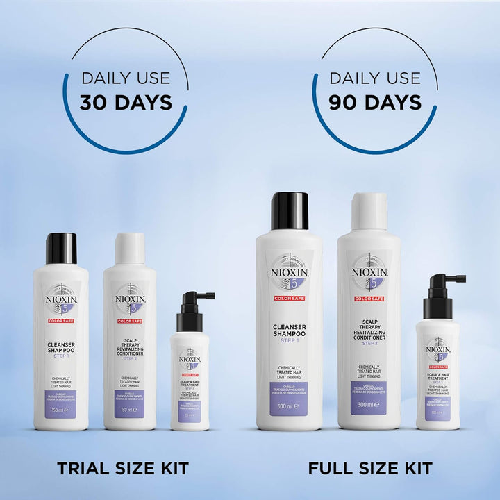 NIOXIN System 5 für chemisch behandeltes Haar mit leichter Ausdünnung Probe-Set 150 ml/50 ml, Probe-