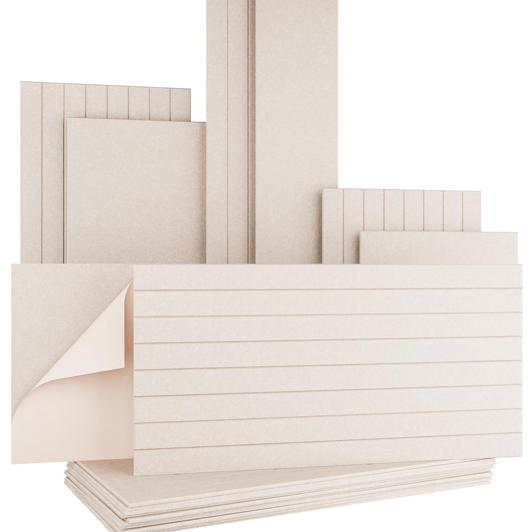 AKUSTIKO Akustikpaneele Selbstklebend 120x60cm - 2 Stück Beige Akustik Wandpaneele Schallschutz &amp; Ra