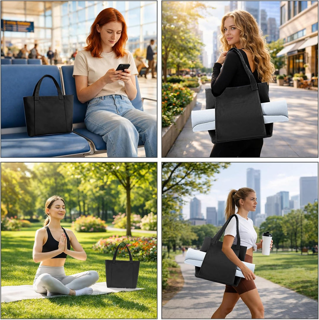 Yogatasche Damen Gross, wasserdichte Yoga Tasche mit Nassfach, Klettverschluss & Schnellzugriff für
