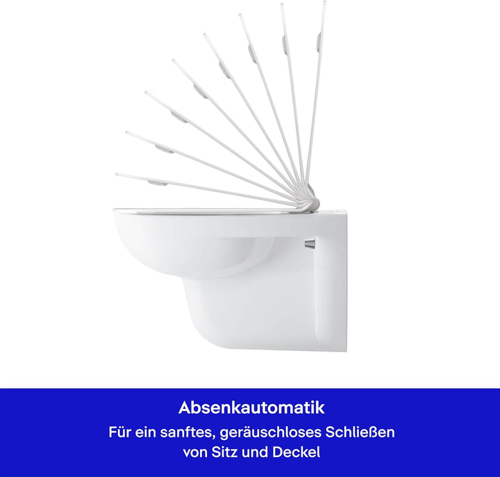 Duravit WC-Sitz D-Code Compact, Toilettendeckel mit Absenkautomatik, Klodeckel aus Urea-Duroplast, m