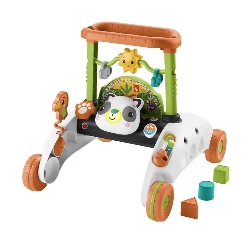 Fisher-Price HJY73 - 2-Seiten Panda-Lauflernwagen, mitwachsendes interaktives Spiel-Center mit über