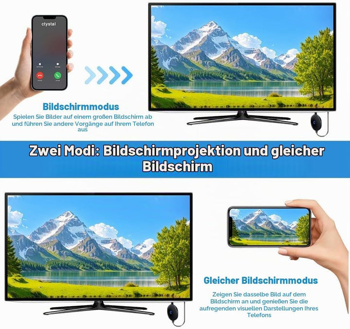 4K Full HD Miracast HDMI Dongle, 1080P Wireless HDMI Adapter, 5G Miracast Dongle, WiFi Display Dongl