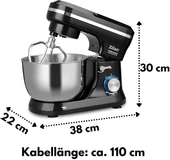 Elektrische Küchenmaschine | Rührmaschine | Rührer | Teigmaschine | Knetmaschine | Teigkneter | 8 Ge