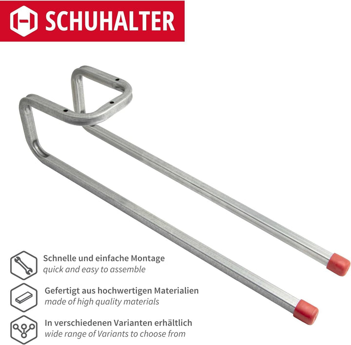 Gedotec Wandhalterung - Doppel-Wandhaken zum Schrauben Stahl verzinkt | 4 Stück Stiefelhaken 400 mm
