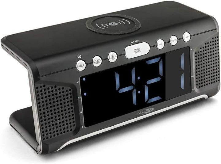 Caliber Radio wecker - Doppelter Alarm - mit FM-Radio - Dimmbarer LED-Anzeige - mit Wireless Charger