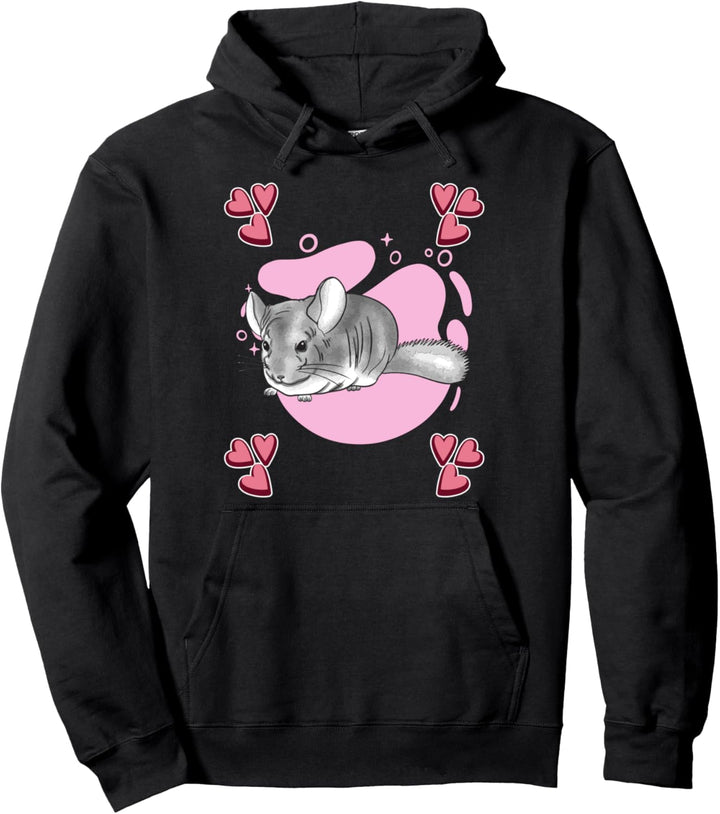 Damen Chinchilla Zeichnung Mädchen Chinchilla Pullover Hoodie