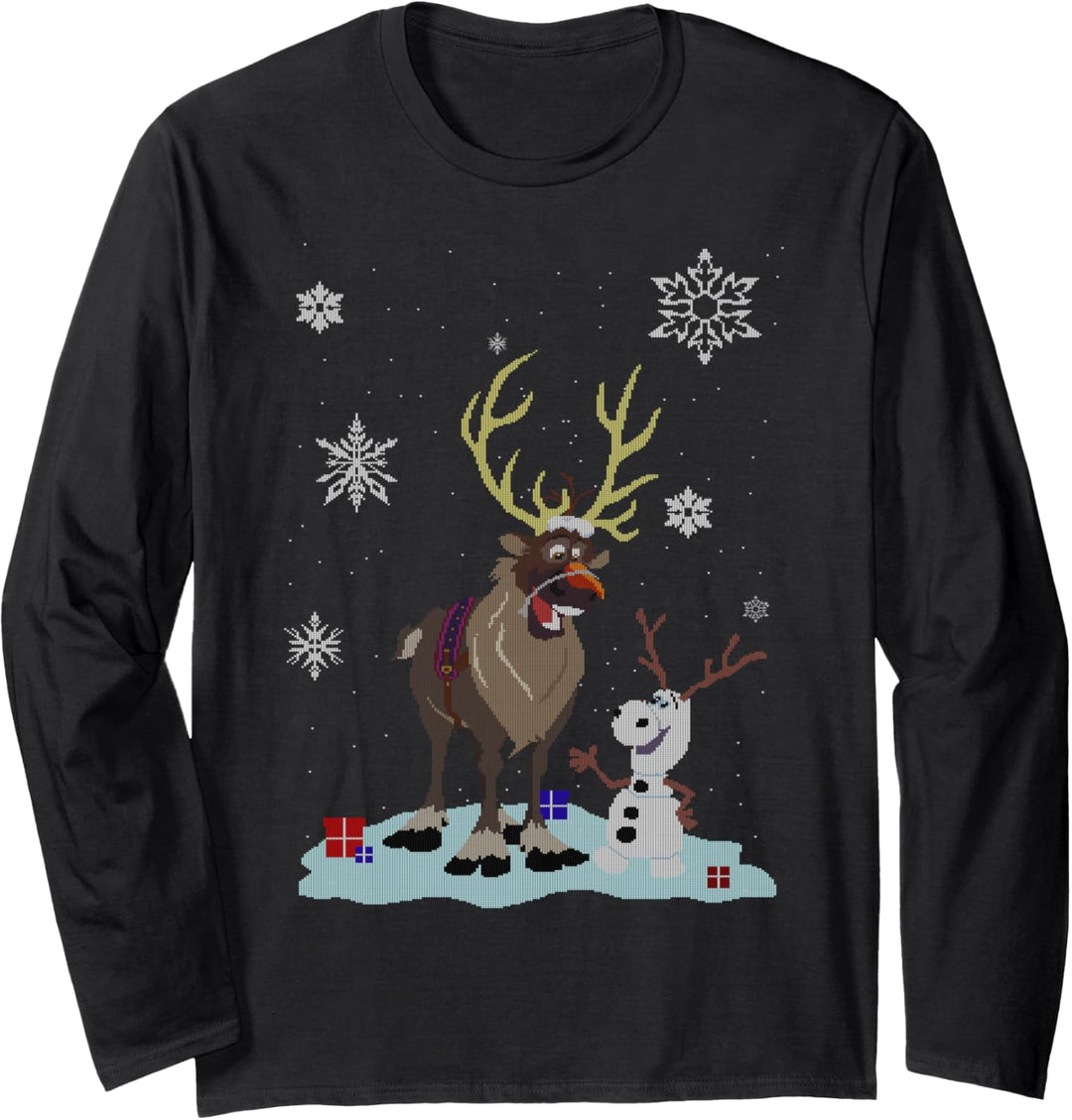 Disney Frozen Olaf And Sven Snowfall Friends Langarmshirt