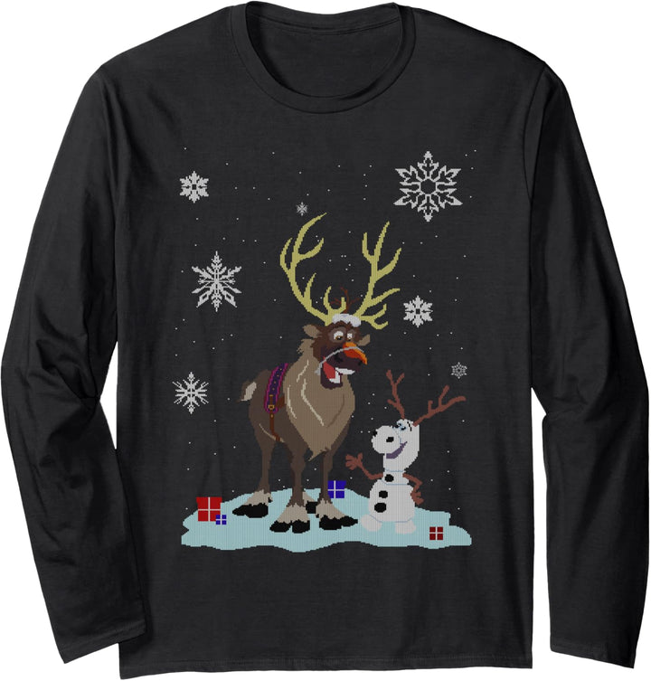 Disney Frozen Olaf And Sven Snowfall Friends Langarmshirt