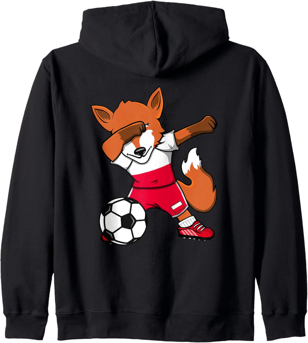 Dabbing Fuchs Fox Polen Fussball Mannschaft Polnische Flagge Kapuzenjacke
