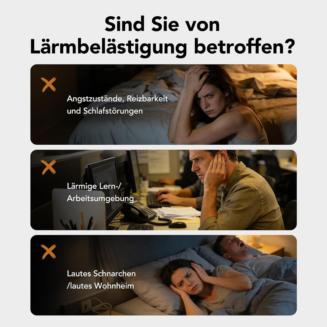 MINISO MS217 Schlafkopfhörer Seitenschläfer, Übersetzungskopfhörer mit App