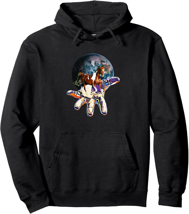 Pferde Motiv Pullover Hoodie