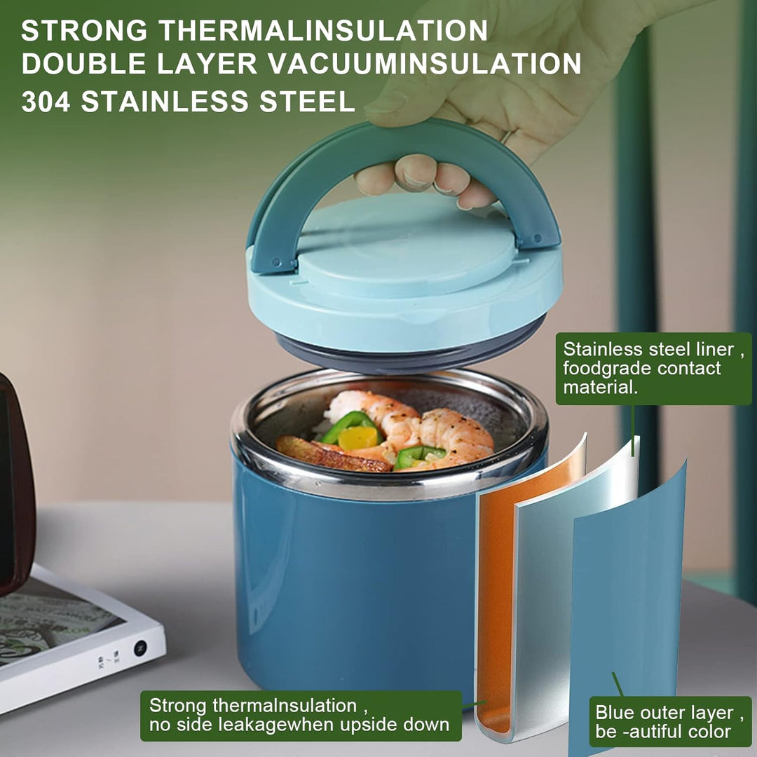 Thermobehälter mit Griff , 1000ml Edelstahl Warmhaltebehälter für Kinder , Thermo Lunchbox Speisebeh