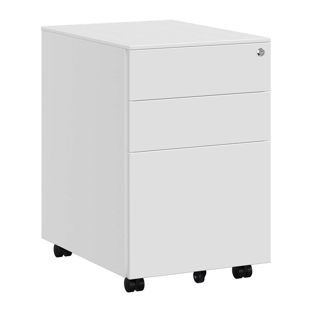 SONGMICS Rollcontainer, unter Schreibtisch, mit 3 Schublade, vormontiert, abschliessbarer Büroschran
