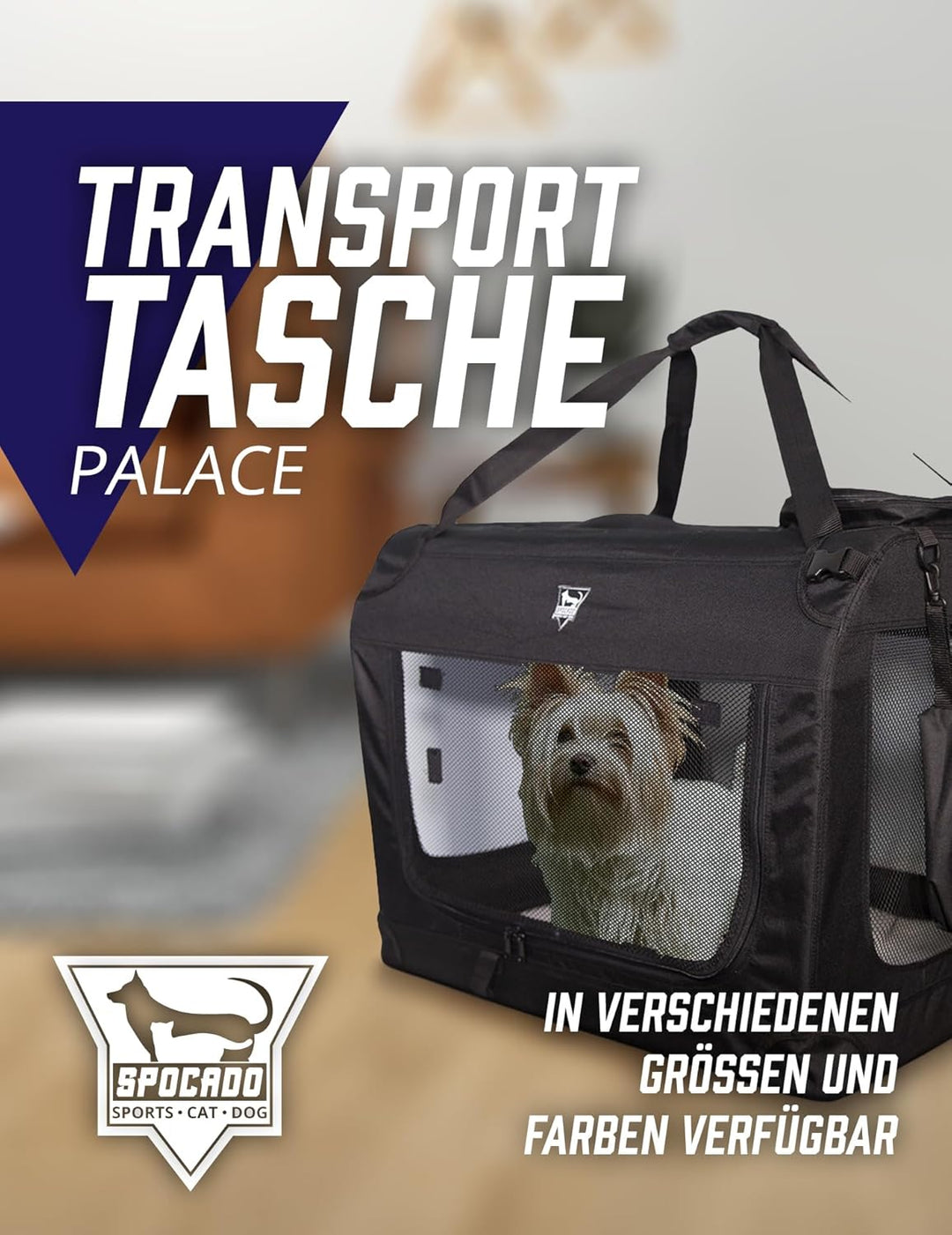 SPOCADO Palace Transporttasche für Hunde und Kleintiere - vielseitige Öffnungen, doppelte Tragegriff