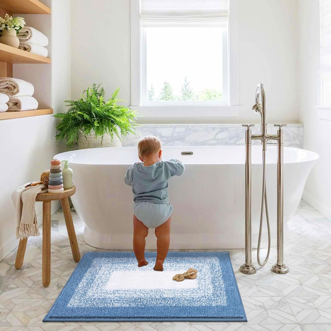 Weich Gross Badematten 80 x 120 cm, Badezimmerteppich Badteppich rutschfeste Wasserabsorbierend Badv