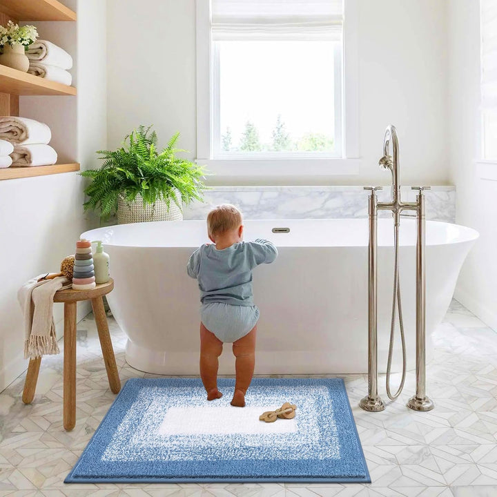 Weich Gross Badematten 80 x 120 cm, Badezimmerteppich Badteppich rutschfeste Wasserabsorbierend Badv