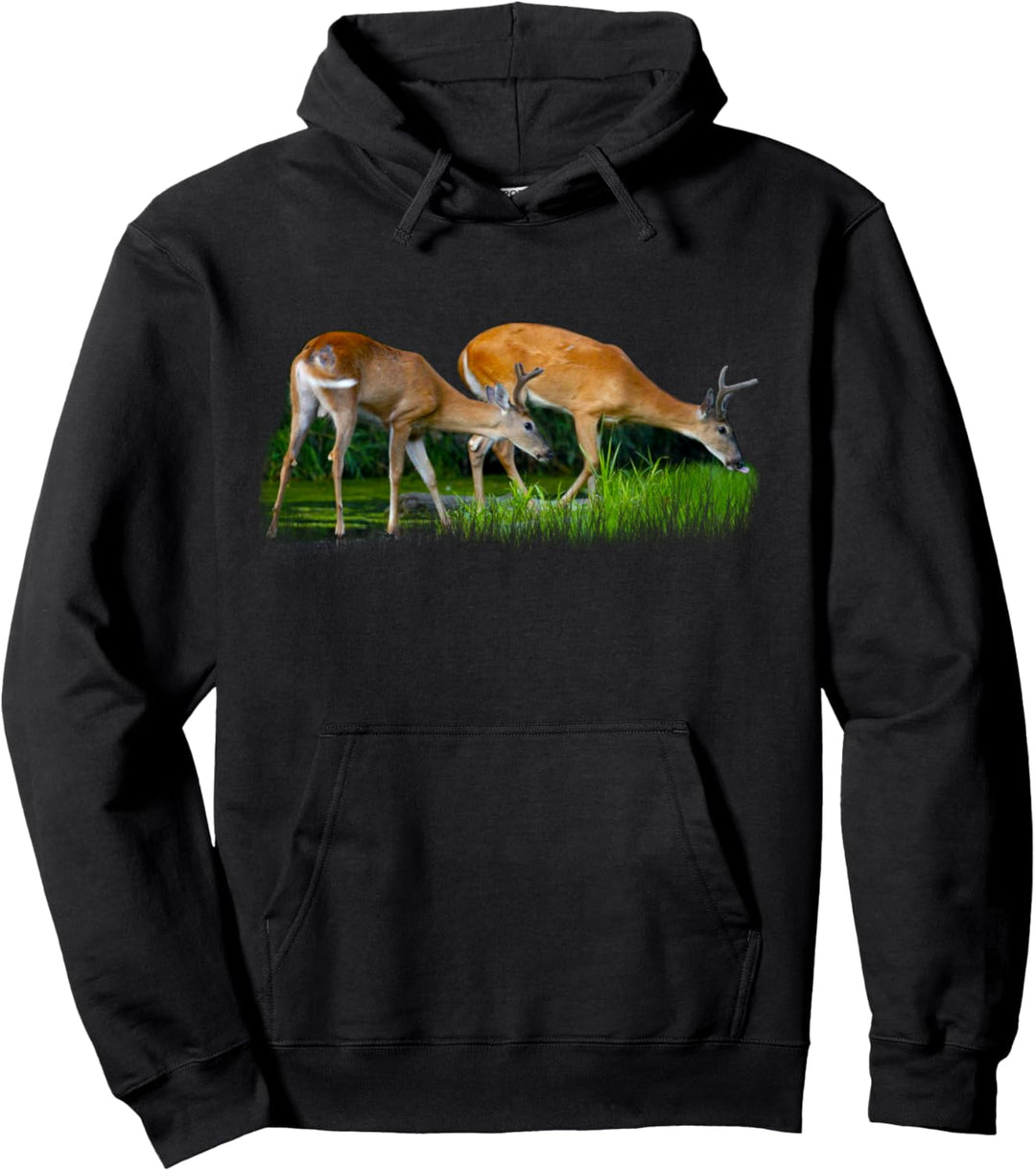 Deer Wildlife Animals Buck Antlers Pullover Hoodie
