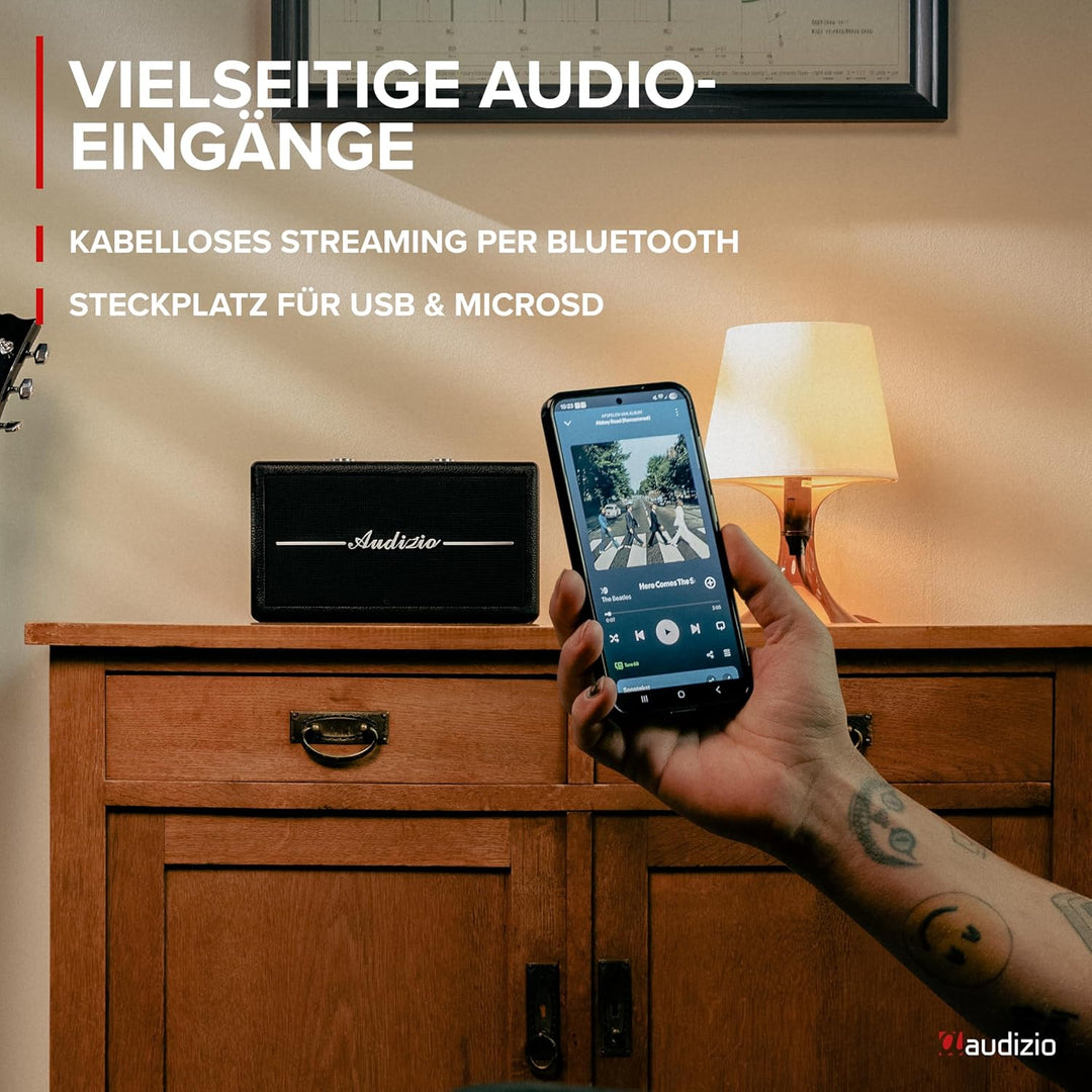 Audizio Tune60, DAB Radio mit Bluetooth Lautsprecher, Fernbedienung, FM, 40 Watt, Batterie- Netzbetr