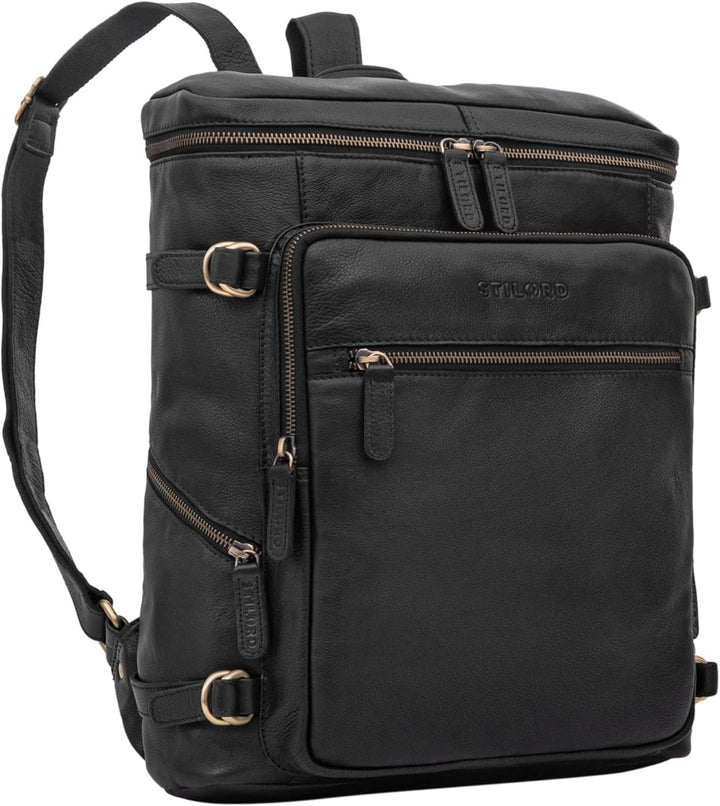STILORD 'Alvar' Businessrucksack Herren Leder mit Laptop-Fach bis 15,6' Studenten-Rucksack Laptopruc