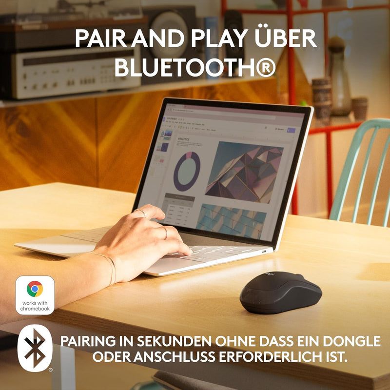 Logitech M240 Silent Bluetooth Maus, Kabellos, Kompakt, Mobil, Smooth Tracking, 18-Monate-Batterie,