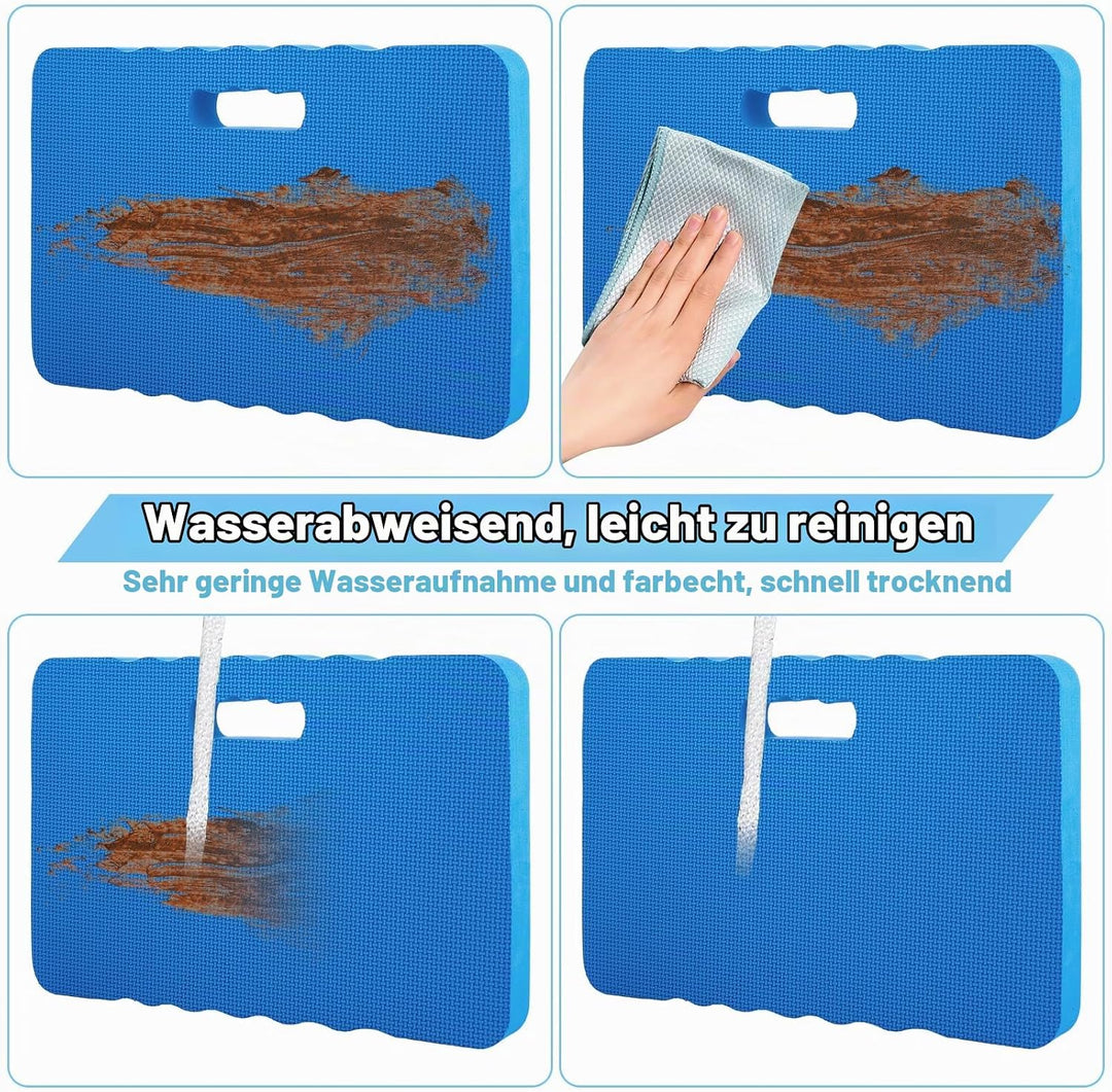 APACALI 3 Stück Kniekissen Garten Blau, 43x28x4CM Dicken Garten Kniekissen, Wasserabweisender Kniepo