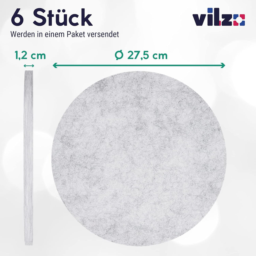 vilz 6 Stück Schallabsorber Akustik Panel aus recyceltem Filz - Kreis Akustikplatten Schalldämmung 2