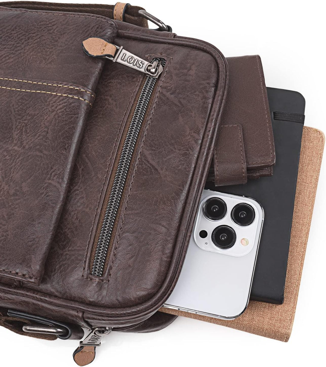 Lois - Umhängetasche Herren Klein mit verstellbarem riemen - Herren Umhängetasche Klein hergestellt