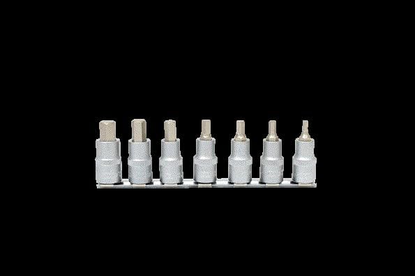 KS Tools 911.1320 1/2" Bit-Stecknuss-Satz Innensechskant, kurz, 7-tlg.