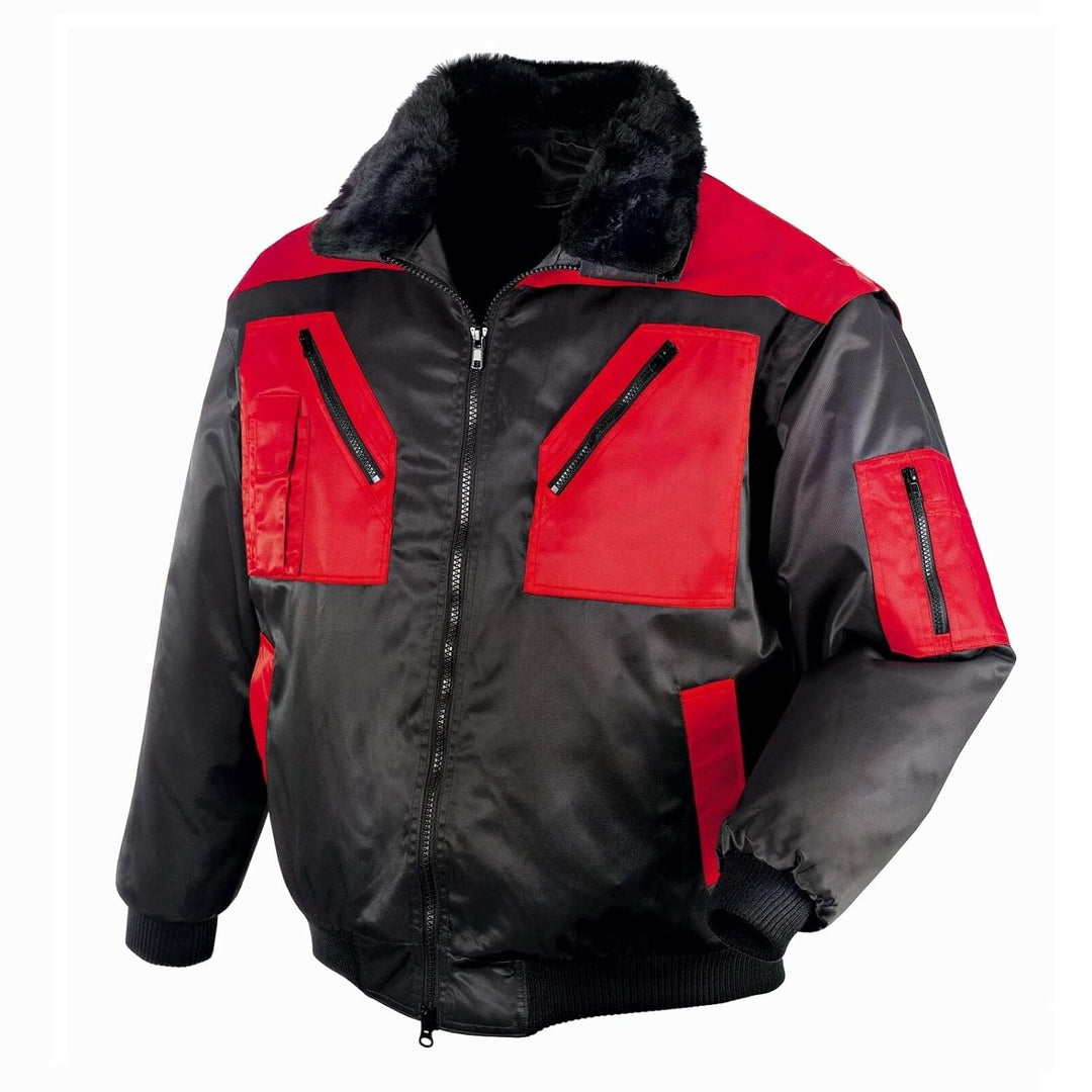 teXXor Piloten Oslo Arbeitsjacke mit abnehmbaren Ärmeln, M, mehrfarbig, 4180 M Rot/Schwarz, M Rot/Sc