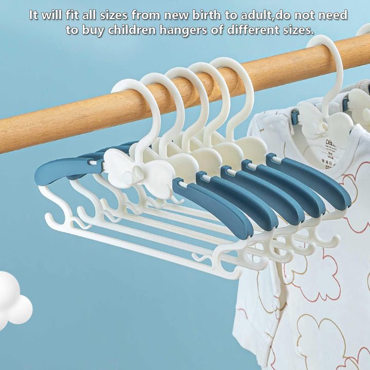 WJWSKI Baby Kleiderbügel Kinder, 20 Stapelbare Hangers mit Hosenständer, Platzsparend Mitwachsende K