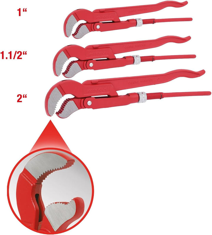 KS Tools 113.2100 Eckrohrzangen-Satz, 3-tlg.