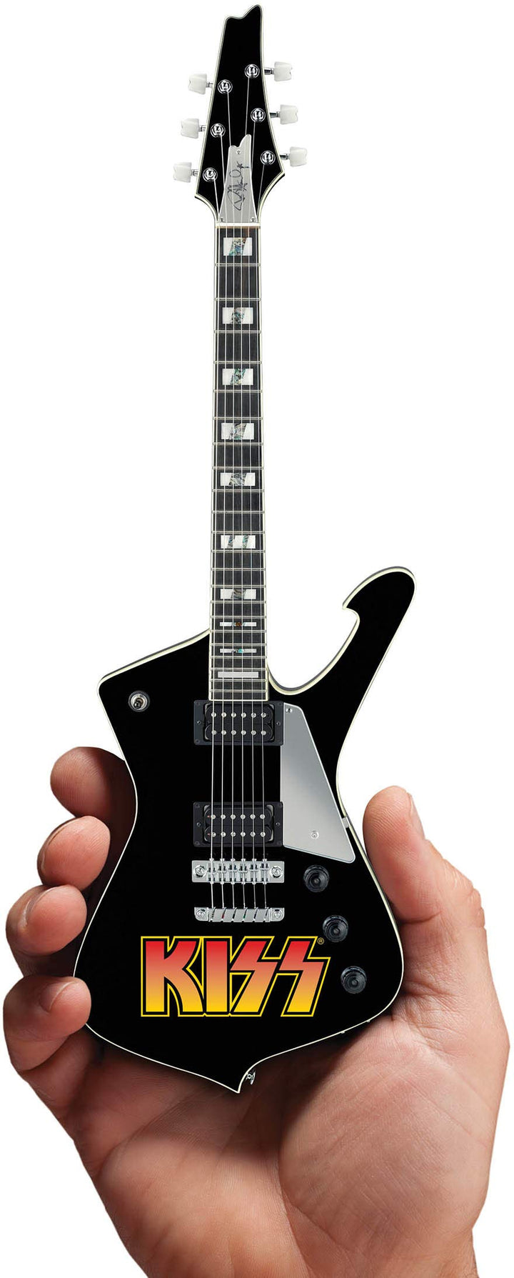 AXE HEAVEN 3 Iceman/KISS Logo Guitar 2M K01 5008, Holz, Chrom, Miniature