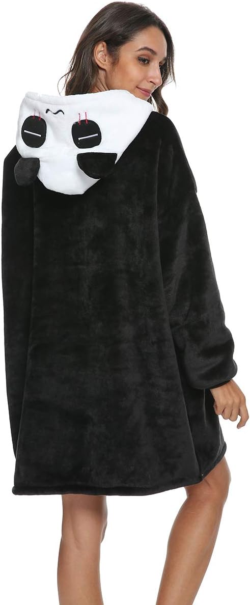 chuangminghangqi Übergrosses Hoodie Decken-Sweatshirt Warm Plüsch Taschen-Decke Kapuzenpullover für