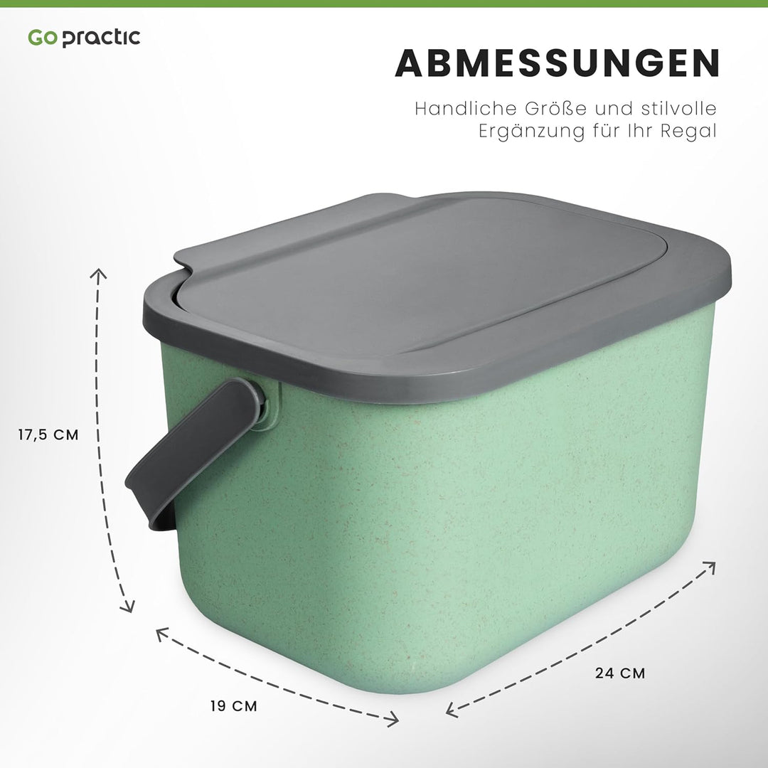 Go Practic Biomülleimer Küche Geruchsdicht Luftdichter Mülleimer Klein mit Deckel Mülltrennsystem fü