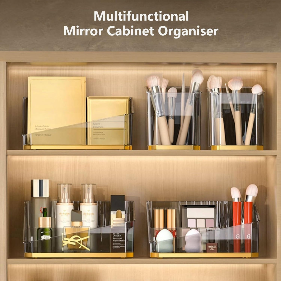 HARLIANGXY Spiegelschrank Organizer Innen, 2 Stücke Badezimmerschrank Aufbewahrung Box, Kunststoff M
