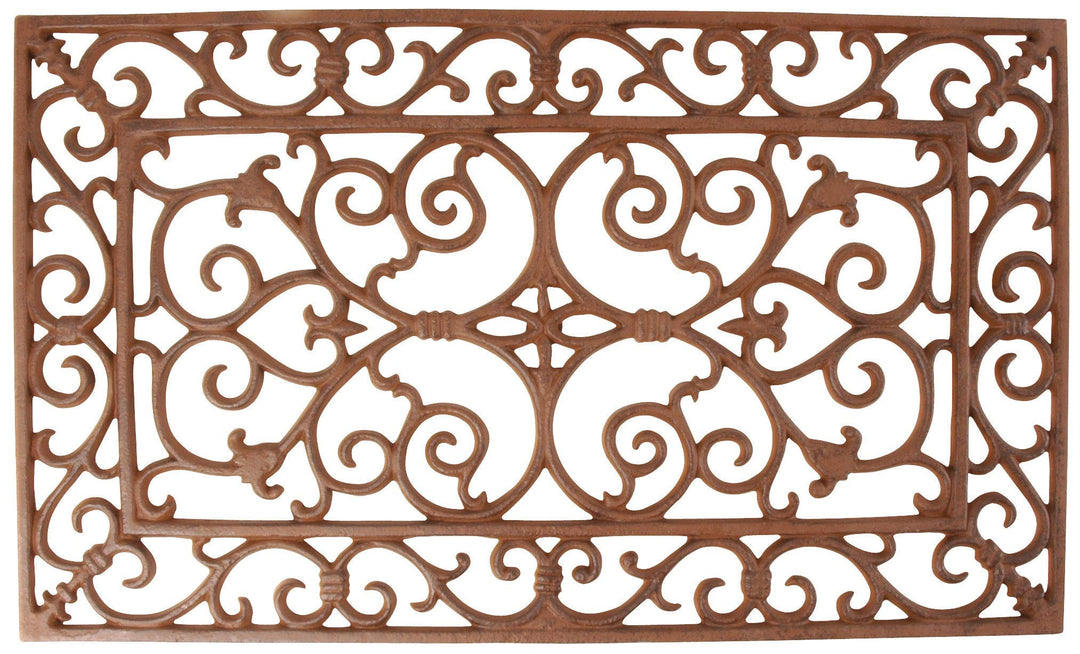 Esschert Design Schmutzfangmatte, Fussmatte in antik aus rötlichem Gusseisen, rechteckig, ca. 58 cm