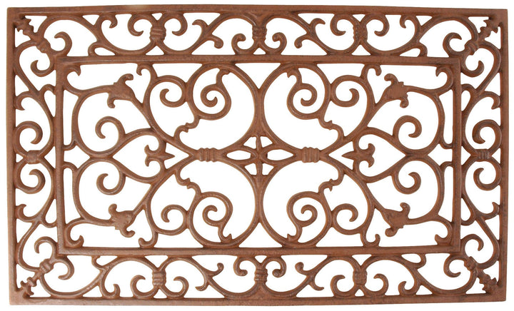 Esschert Design Schmutzfangmatte, Fussmatte in antik aus rötlichem Gusseisen, rechteckig, ca. 58 cm