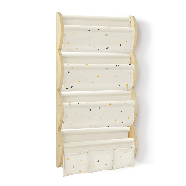 Bücherregal Kinder Wand Kinderbücherregal Montessori mit 4 Ablagen & 3 Taschen Kinderregal Wandregal