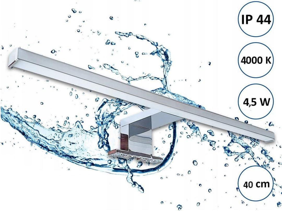 Badspiegel IP44 mit Beleuchtung und Ablage, Weiss Badezimmer Wandspiegel 60 cm, Badezimmerspiegel Ba
