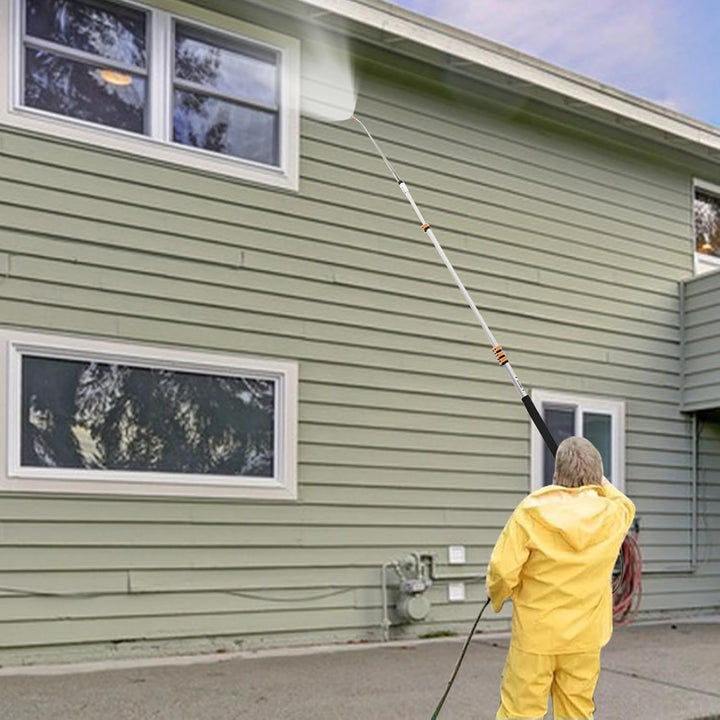 Teleskop Hochdruckreiniger Zauberstab, 7,3 m Hochdruckreiniger Sprühstab Set mit 7 Sprühdüsenspitzen